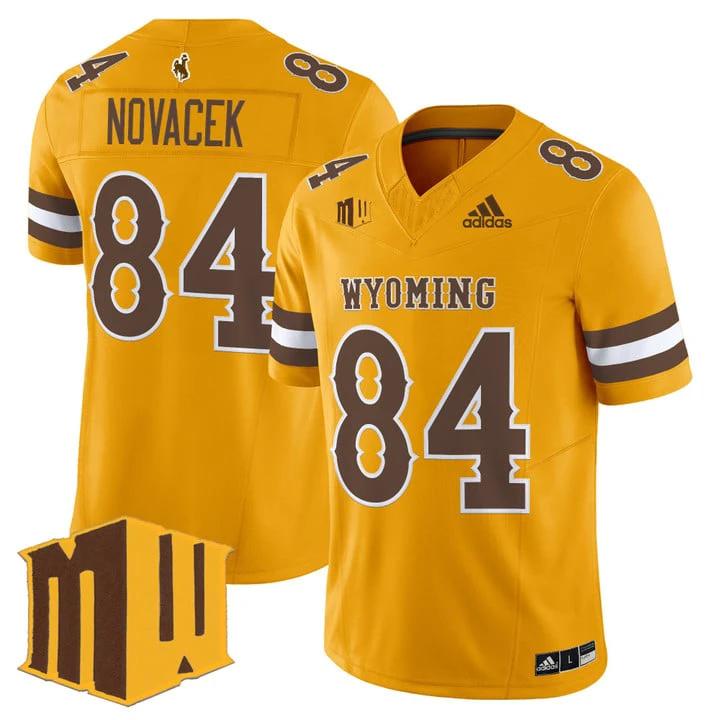 Jay Novacek Jersey #84 Wyoming Cowboys 2025 Vapor Limited Stitched by My Store NCAA Football Jerseys