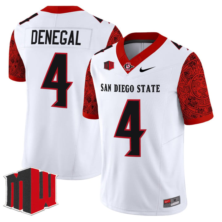 Jayden Denegal Jersey #4 San Diego State Aztecs 2025 Limited Stitched White by NCAA Football Jersey