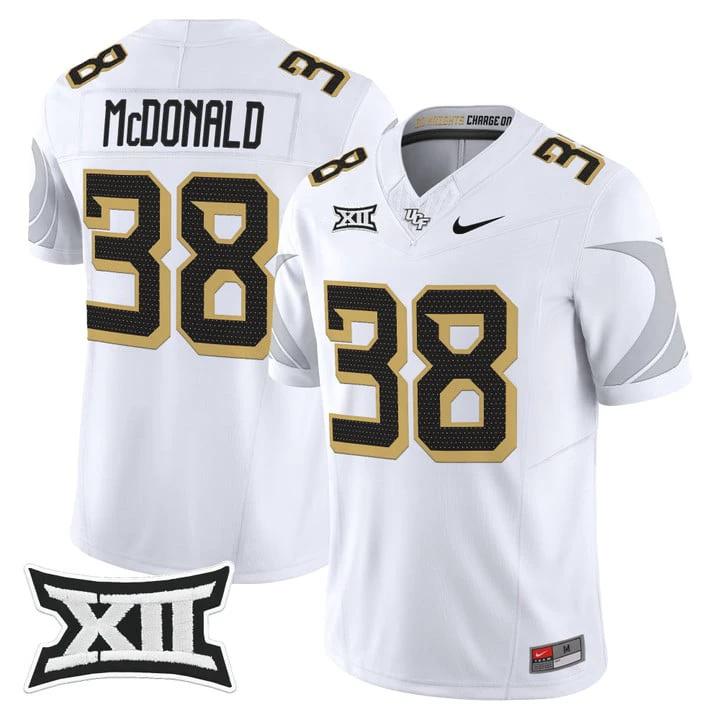 Jayden McDonald Jersey #38 UCF Knights 2025 Vapor Limited Stitched White by My Store NCAA Football Jerseys