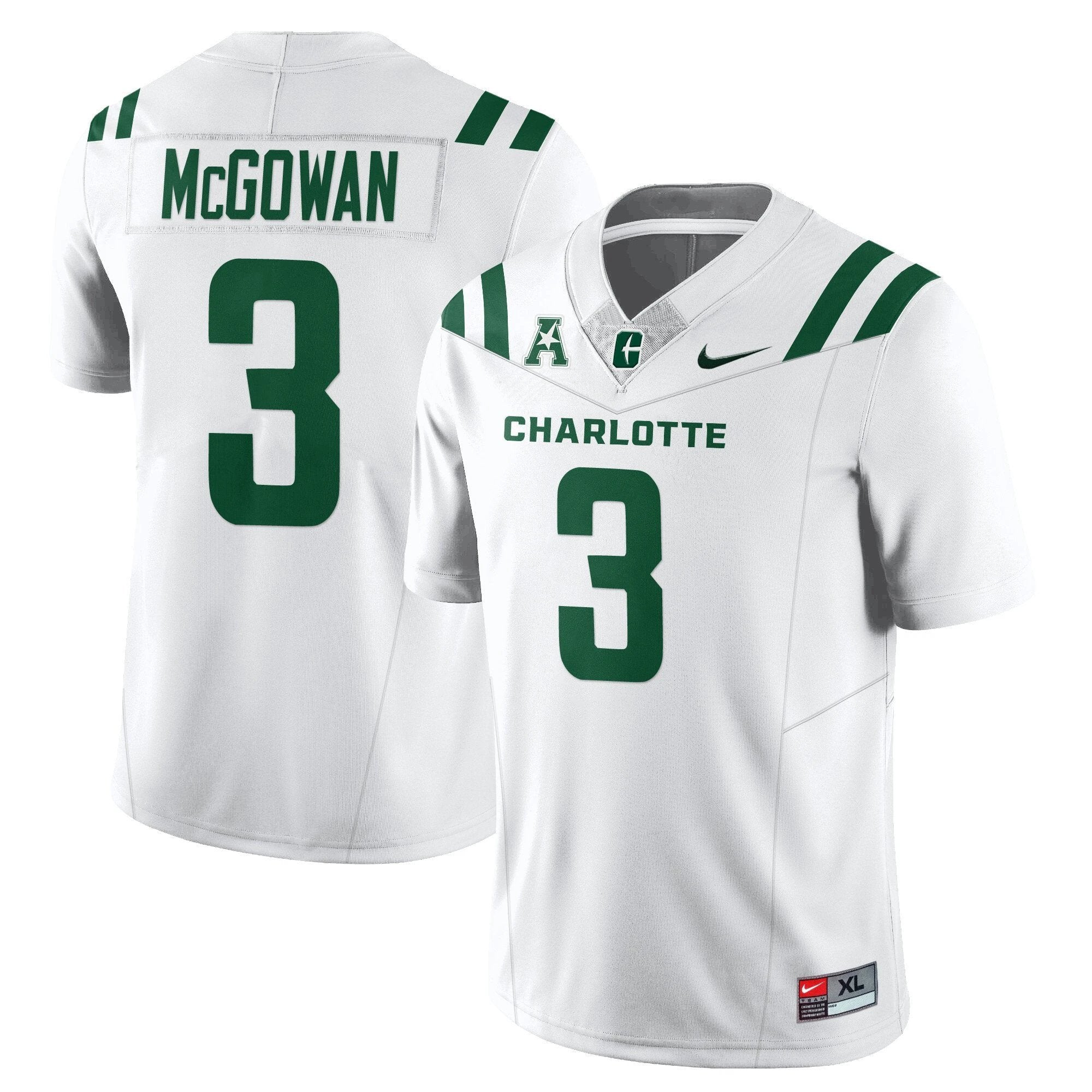 Jayden McGowan Jersey #3 Charlotte 49ers Football 2025 Limited Stitched White by My Store