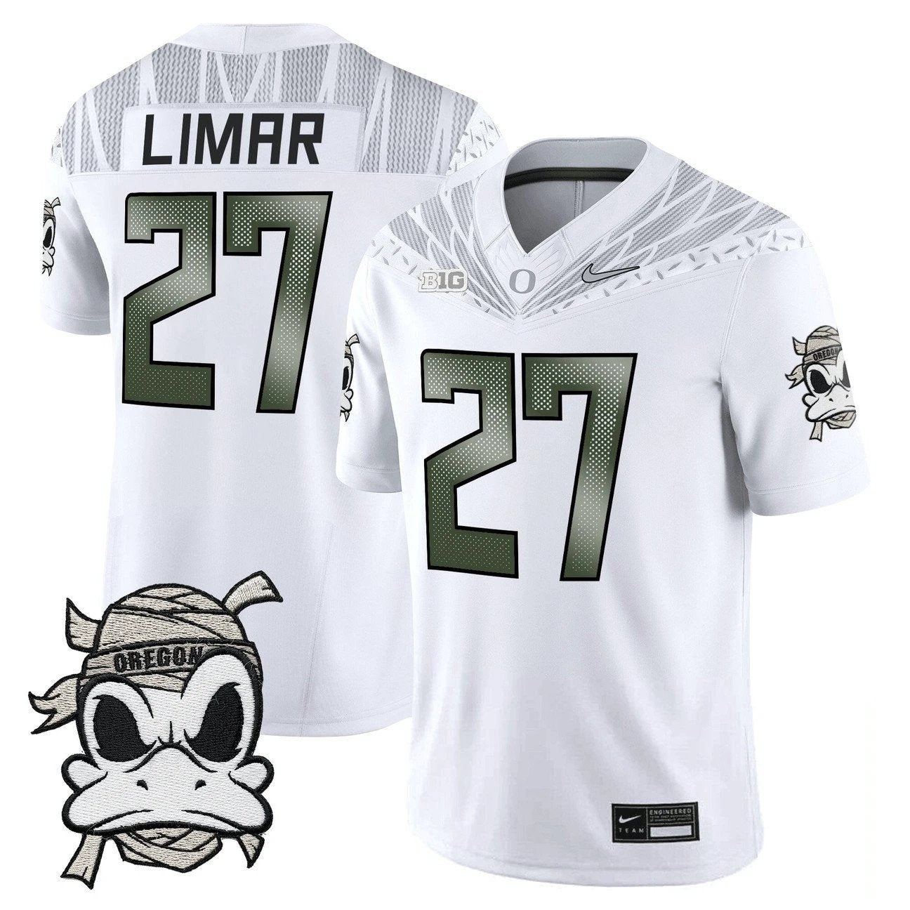 Jayden Limar Jersey #27 Oregon Ducks 2025 Mummy Duck Vapor Limited Stitched by My Store NCAA Football Jerseys