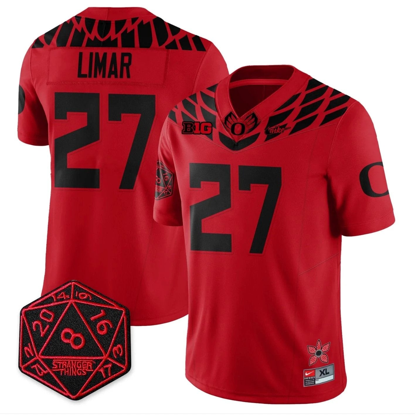 Jayden Limar Jersey #27 Oregon Ducks Shoe Duck Stranger Things Vapor Stitched by My Store NCAA Football Jerseys