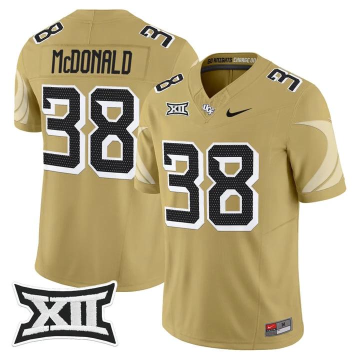 Jayden McDonald Jersey #38 UCF Knights 2025 Vapor Limited Stitched by My Store NCAA Football Jerseys