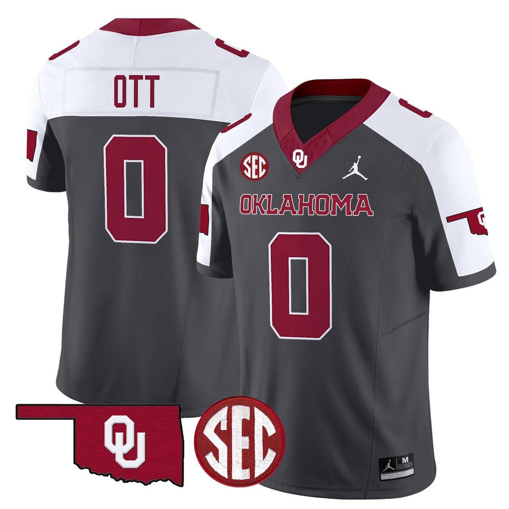 Jaydn Ott Jersey #0 Oklahoma Sooners 2025 Vapor Limited Stitched Special by My Store NCAA Football Jerseys
