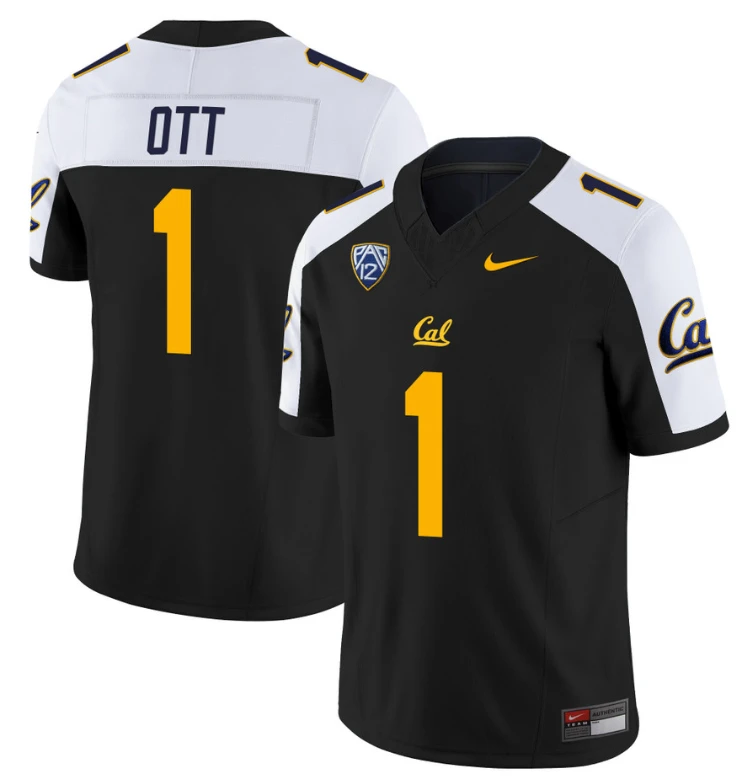 Jaydn Ott Jersey #1 California Golden Bears Limited Stitched Black Alternate by NCAA Football Jersey