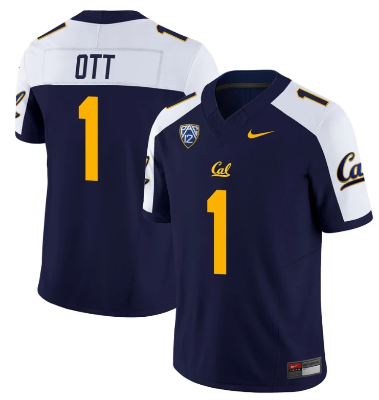 Jaydn Ott Jersey #1 California Golden Bears Limited Stitched Navy Alternate by NCAA Football Jersey