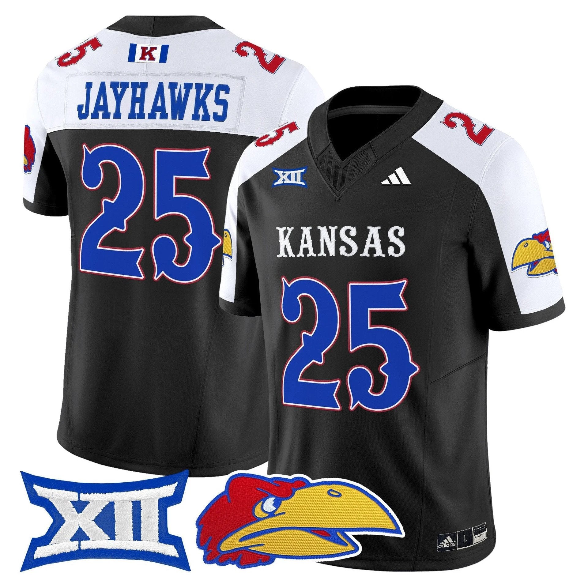 Jayhawks Jersey #25 Kansas Jayhawks 2025 Vapor Limited Stitched Black Alternate by My Store NCAA Football Jerseys