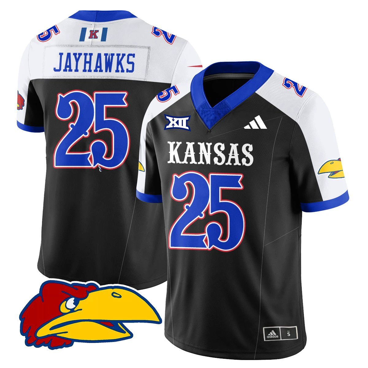 Jayhawks Jersey #25 Kansas Jayhawks Football 2025 Limited Stitched by My Store NCAA Football Jerseys