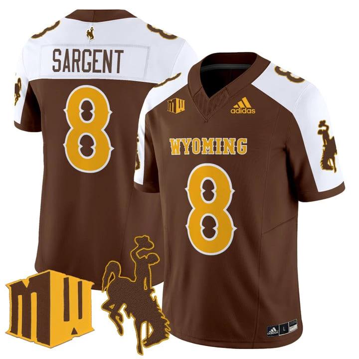 Jaylen Sargent Jersey #8 Wyoming Cowboys 2025 Vapor Limited Stitched Brown Alter by My Store NCAA Football Jerseys