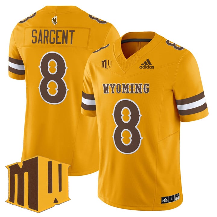Jaylen Sargent Jersey #8 Wyoming Cowboys 2025 Vapor Limited Stitched Gold by NCAA Football Jersey
