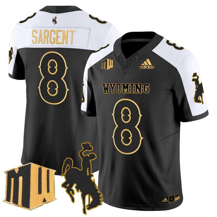 Jaylen Sargent Jersey #8 Wyoming Cowboys 2025 Gold Vapor Stitched by My Store NCAA Football Jerseys