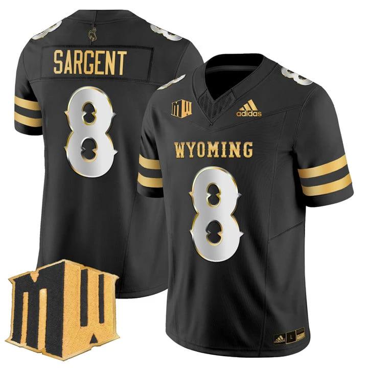 Jaylen Sargent Jersey #8 Wyoming Cowboys 2025 Gold Vapor Stitched by My Store NCAA Football Jerseys