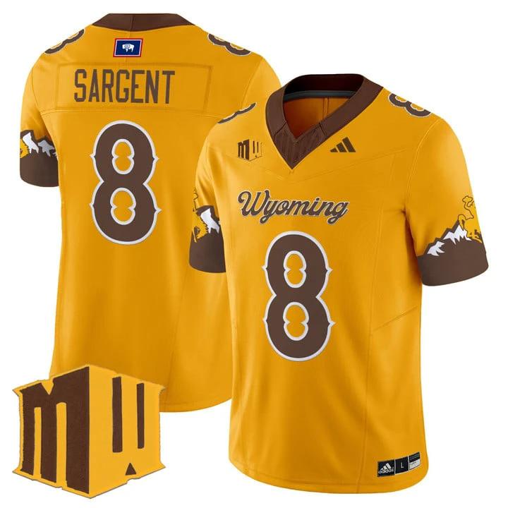 Jaylen Sargent Jersey #8 Wyoming Cowboys 2025 Vapor Limited Stitched by My Store NCAA Football Jerseys