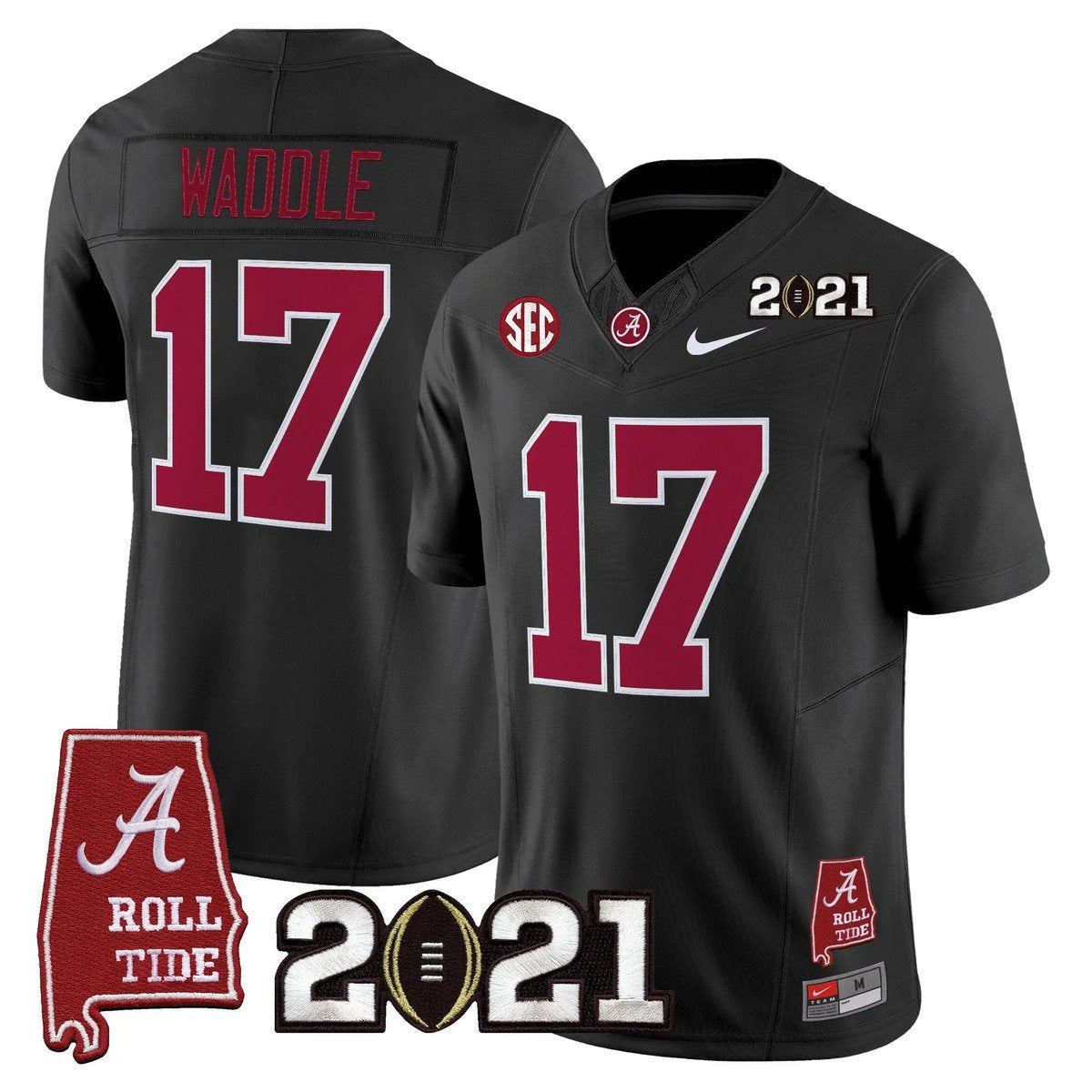 Jaylen Waddle Jersey #7 Alabama 2021 CFP Championship Alabama Map by My Store NCAA Football Jerseys