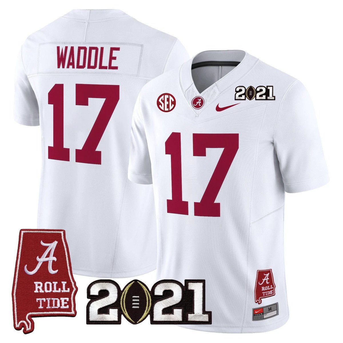 Jaylen Waddle Jersey #7 Alabama 2021 CFP Championship Alabama Map by My Store NCAA Football Jerseys