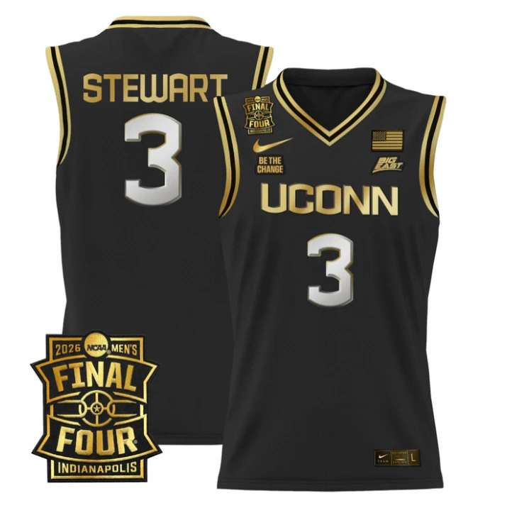 Jaylin Stewart Jersey #3 UConn Huskies 2026 Final Four Patch Stitched by My store basketball