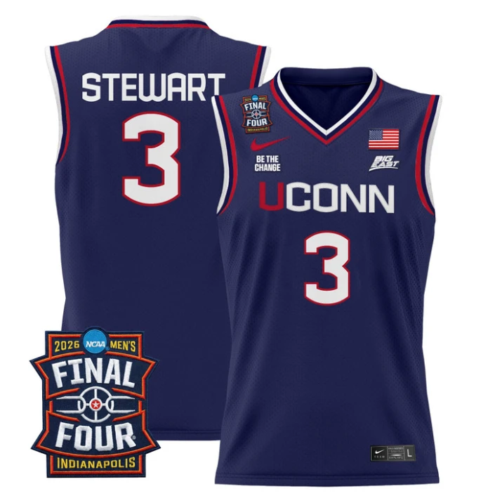 Jaylin Stewart Jersey #3 UConn Huskies 2026 Final Four Patch Stitched by My store basketball