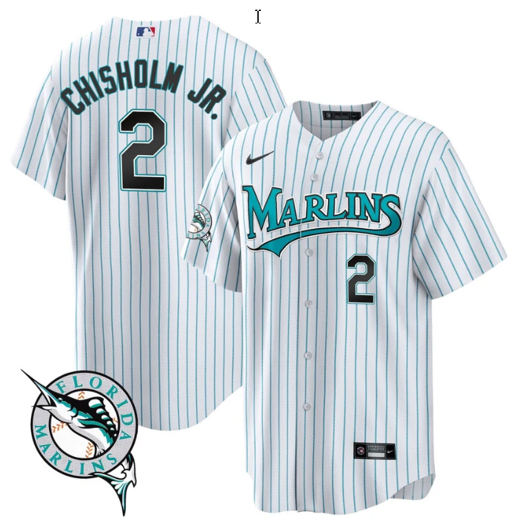 Jazz Chisholm Jr Jersey #2 Miami Marlins Throwback Cool Base All Stitched by My Store