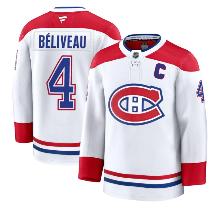 Jean Béliveau Jersey #4 Montreal Canadiens Timeless Premium Stitched 2025 Away by Hockey David