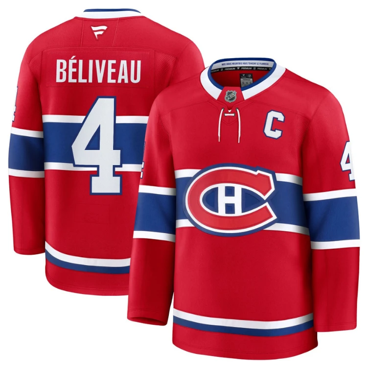 Jean Béliveau Jersey #4 Montreal Canadiens Timeless Premium Stitched 2025 Home by Hockey David