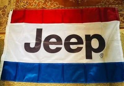 Jeep Flag Blue Red White 3X5 Ft Polyester Banner USA 90x150cm by flagsjustdoit