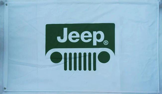 Jeep Flag White 3X5 Ft Polyester Banner USA 90x150cm by flagsjustdoit