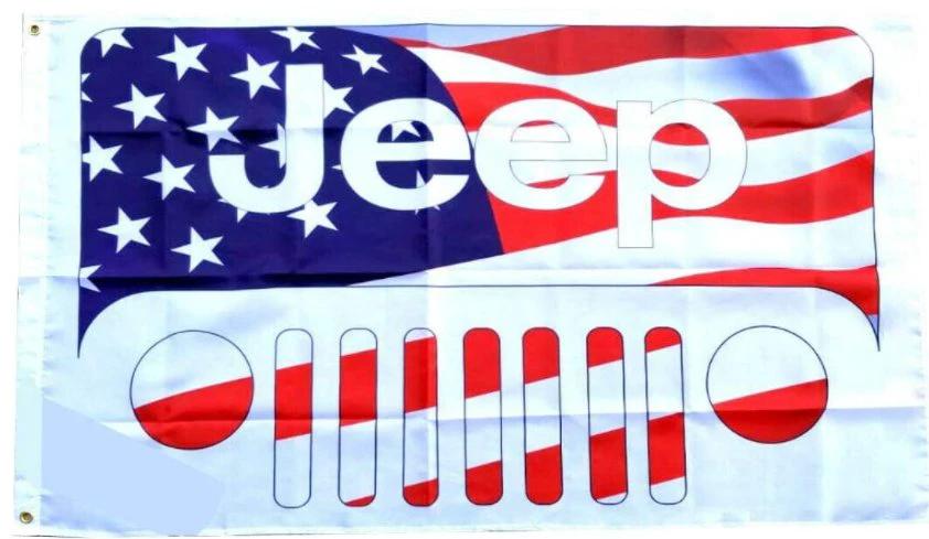 Jeep USA Flag 3X5 Ft Polyester USA 90x150cm by flagsjustdoit