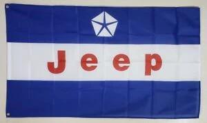 Jeep White And Blue Flag 3X5 Ft Polyester Banner USA 90x150cm by flagsjustdoit