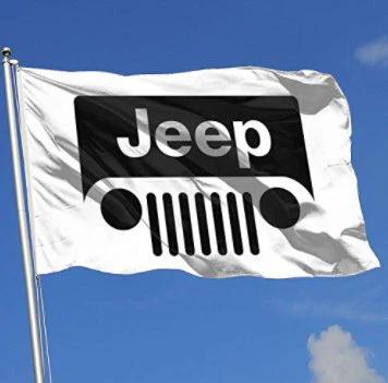Jeep Wrangler Logo Flag 3X5 Ft Polyester Banner USA 90x150cm by flagsjustdoit