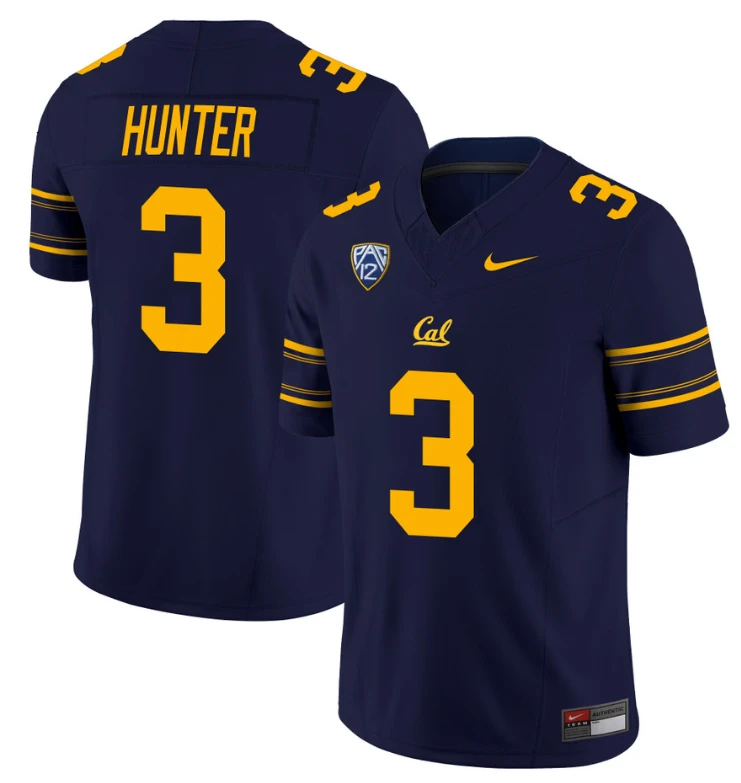 Jeremiah Hunter Jersey #3 California Golden Bears Limited Stitched Navy by NCAA Football Jersey