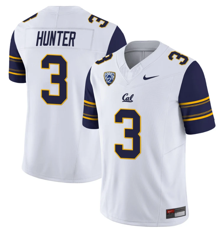 Jeremiah Hunter Jersey #3 California Golden Bears Limited Stitched White by NCAA Football Jersey