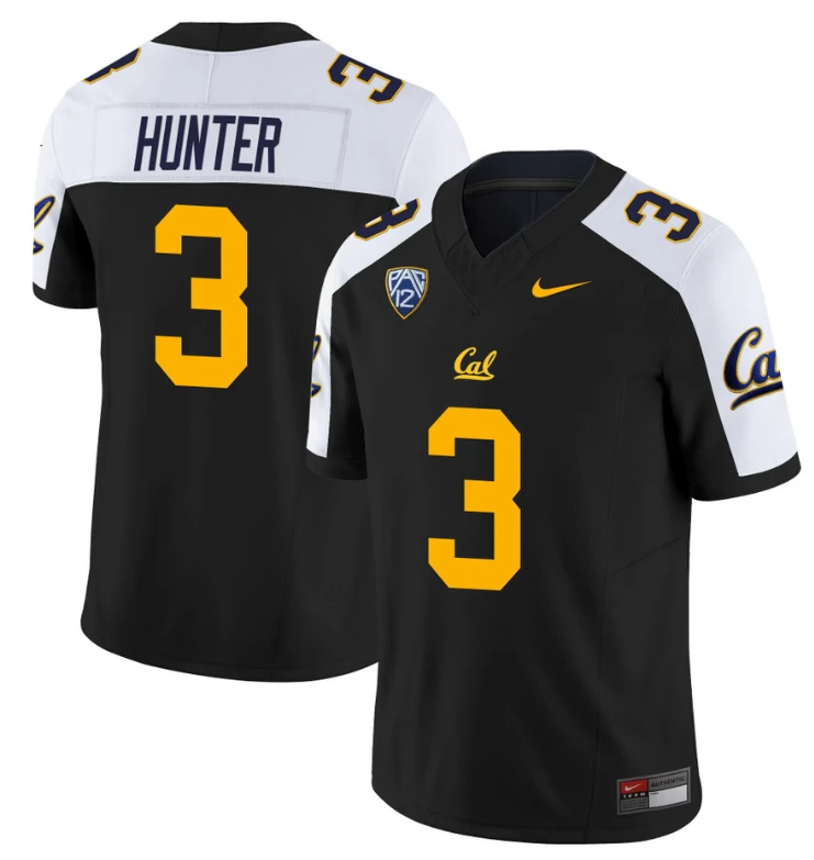 Jeremiah Hunter Jersey #3 California Golden Bears Stitched Black Alternate by NCAA Football Jersey