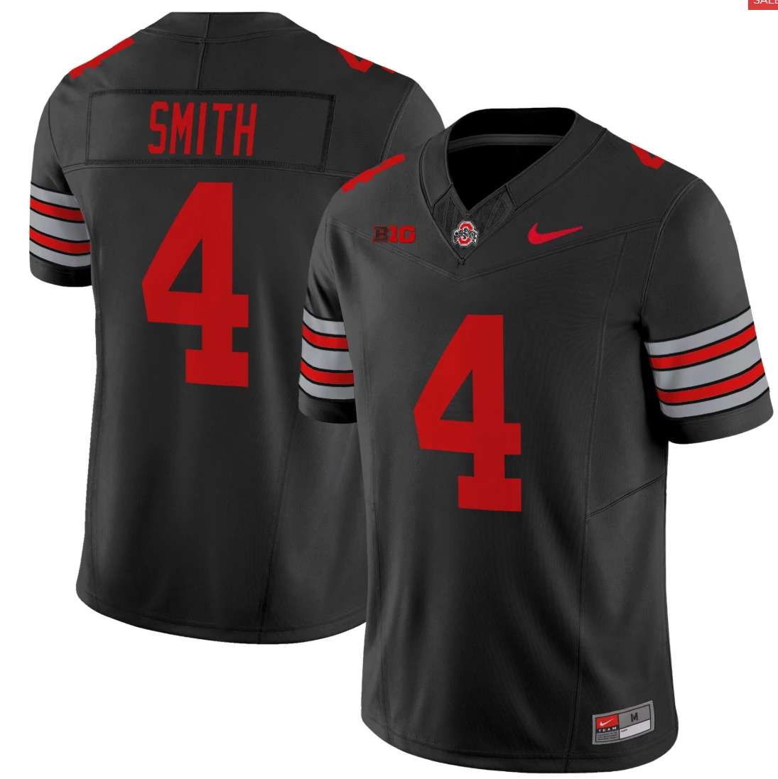 Jeremiah Smith Jersey #4 Ohio State Heritage Stripe 2025-26 Stitched Black by My Store