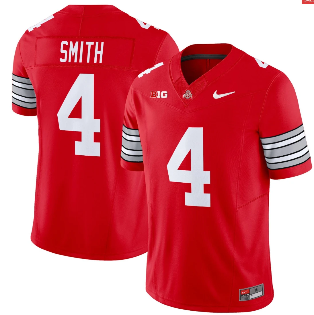 Jeremiah Smith Jersey #4 Ohio State Heritage Stripe 2025-26 Stitched Red by My Store