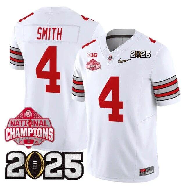 Jeremiah Smith Jersey #4 Ohio State National Championships 2024 Patch White by My Store