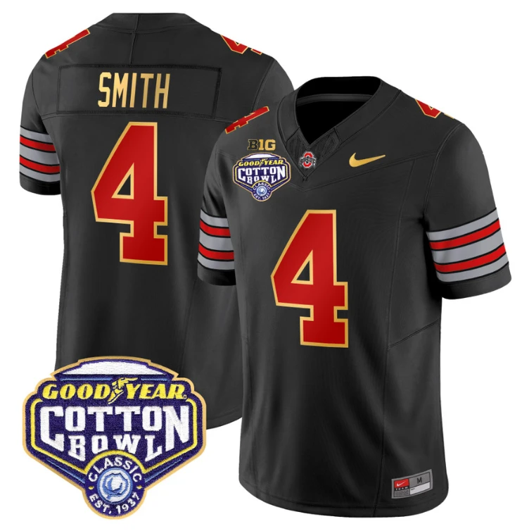 Jeremiah Smith Jersey #4 Ohio State 'Heritage Stripe' Cotton Bowl Black by My Store