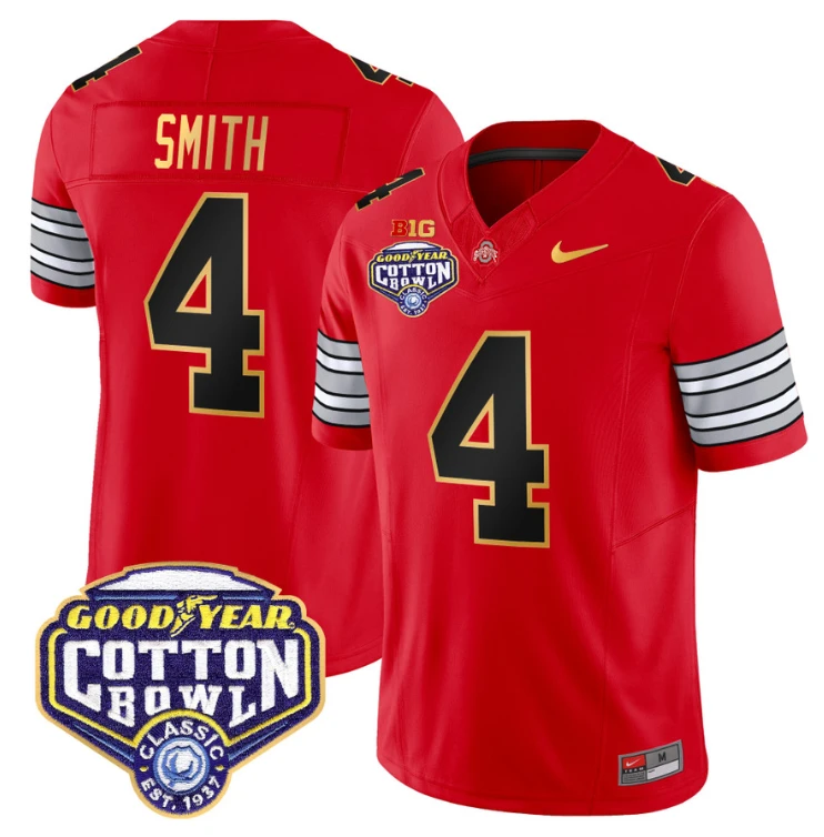 Jeremiah Smith Jersey #4 Ohio State 'Heritage Stripe' Cotton Bowl Red by My Store