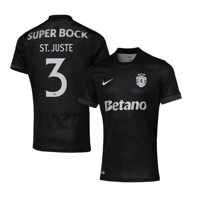 Jeremiah St. Juste 3 Sporting CP 2025-26 Away Match Jersey – Black by Soccer Jersey