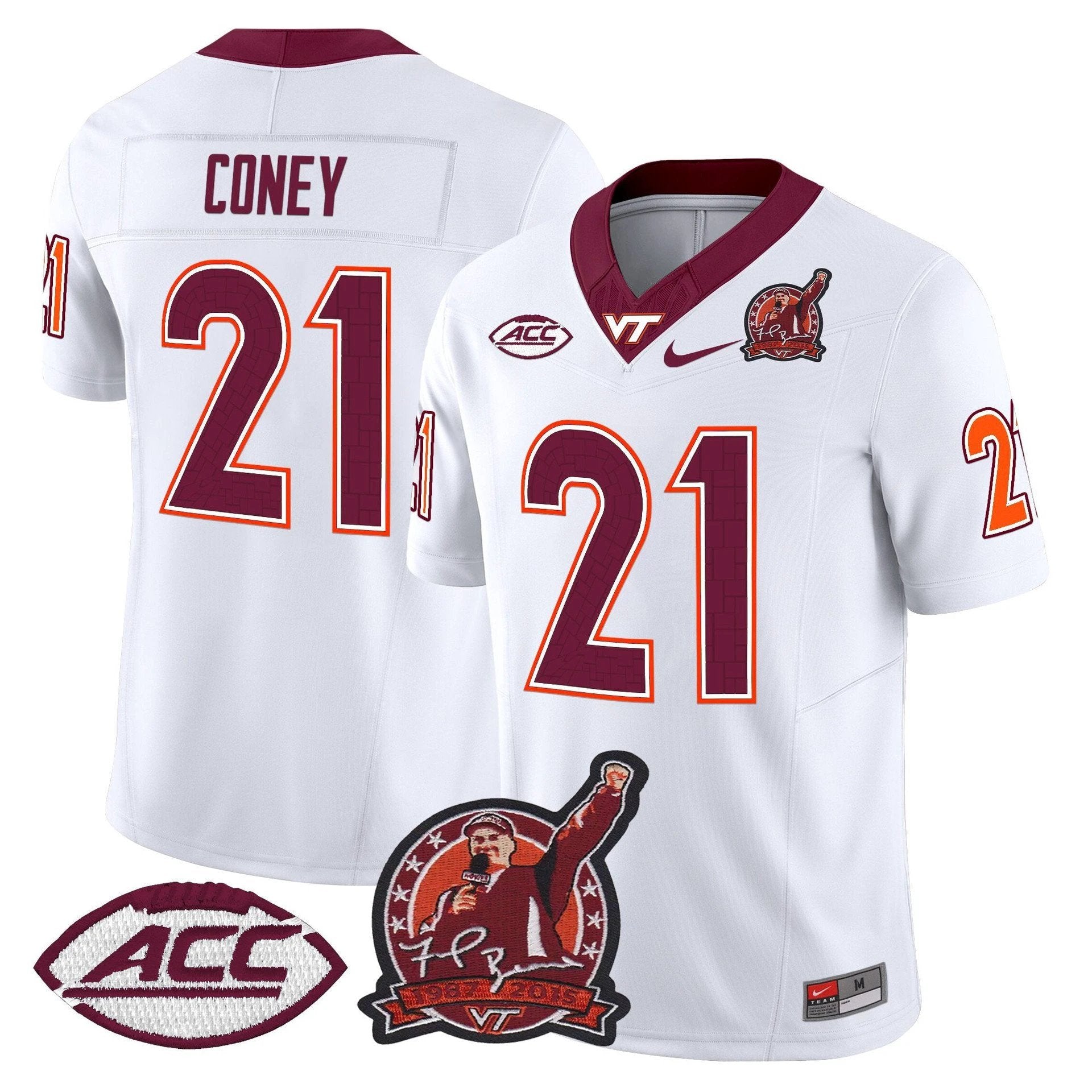 Jeremiah Coney Jersey #21 Virginia Tech Hokies Coach Frank Beamer 2025 by My Store NCAA Football Jerseys