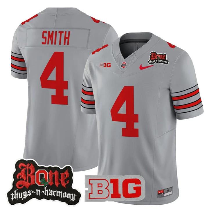 Jeremiah Smith Jersey #4 Ohio State Buckeyes Bone Thugs-N-Harmony Stitched by My Store NCAA Football Jerseys