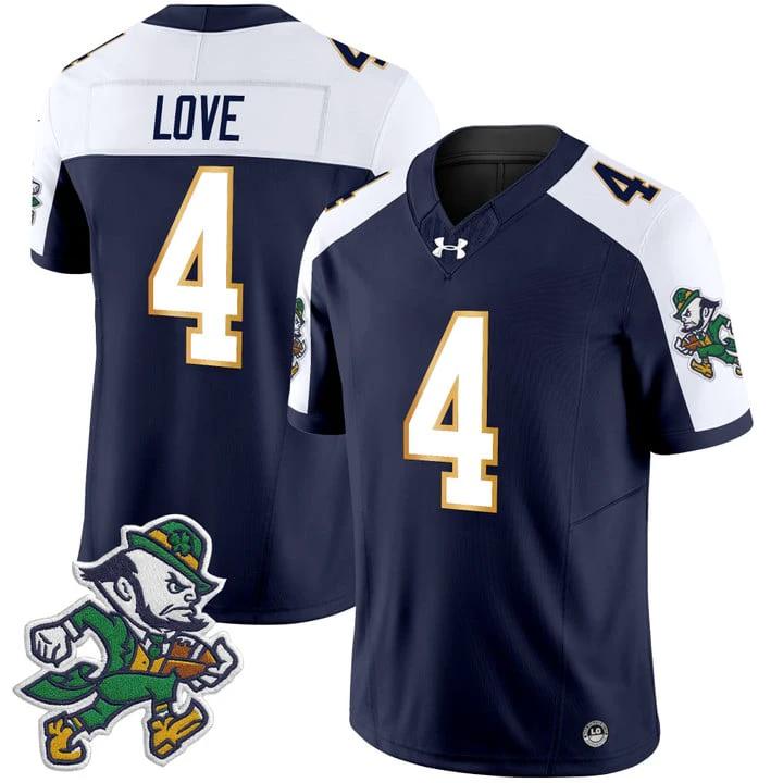 Jeremiyah Love Jersey #4 Notre Dame 2025 Gridiron Leprechaun Edition Alter by My Store NCAA Football Jerseys