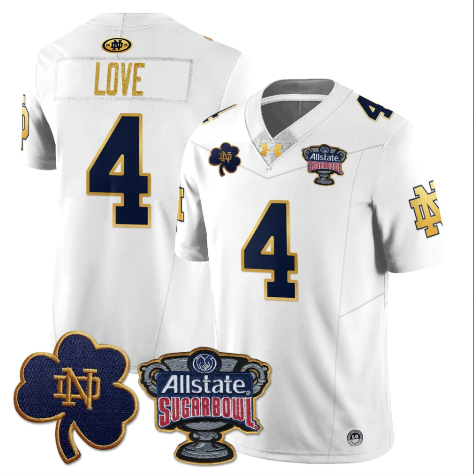 Jordan Faison Jersey #6 Notre Dame Fighting Irish Allstate Sugar Bowl Green White by My Store