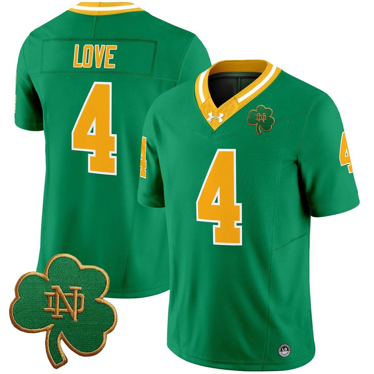 Jeremiyah Love Jersey #4 Notre Dame 2025 Vapor Limited V3 Stitched by My Store NCAA Football Jerseys