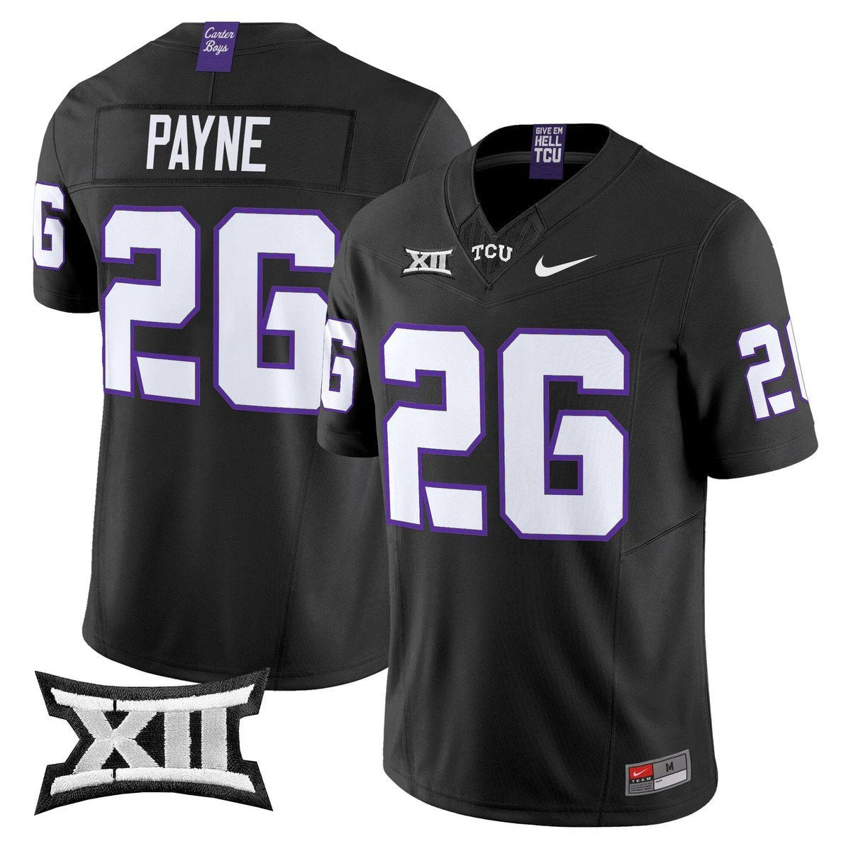 Jeremy Payne Jersey #26 TCU Horned Frogs 2025 Vapor Limited Stitched Black by My Store NCAA Football Jerseys
