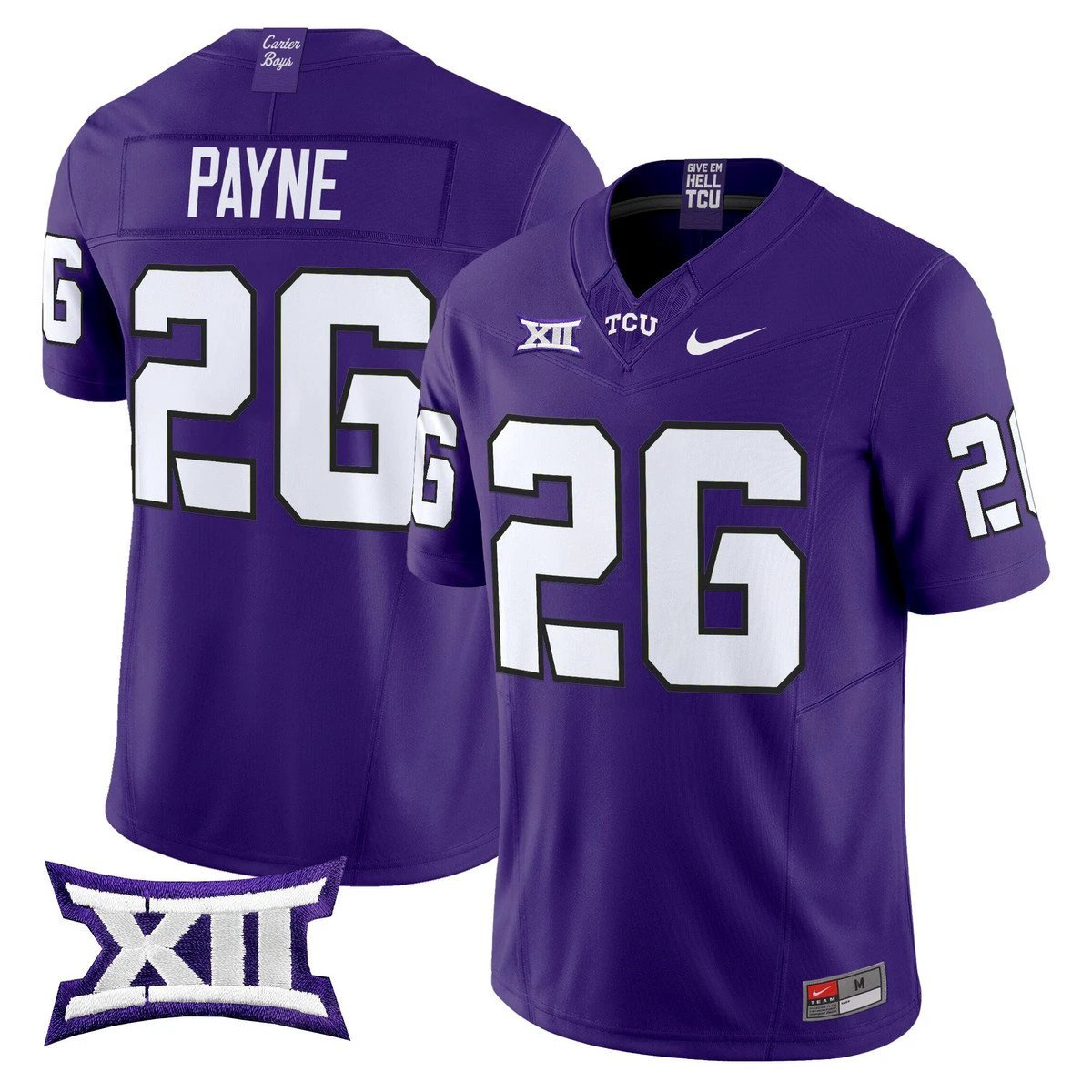 Jeremy Payne Jersey #26 TCU Horned Frogs 2025 Vapor Limited Stitched Purple by My Store NCAA Football Jerseys