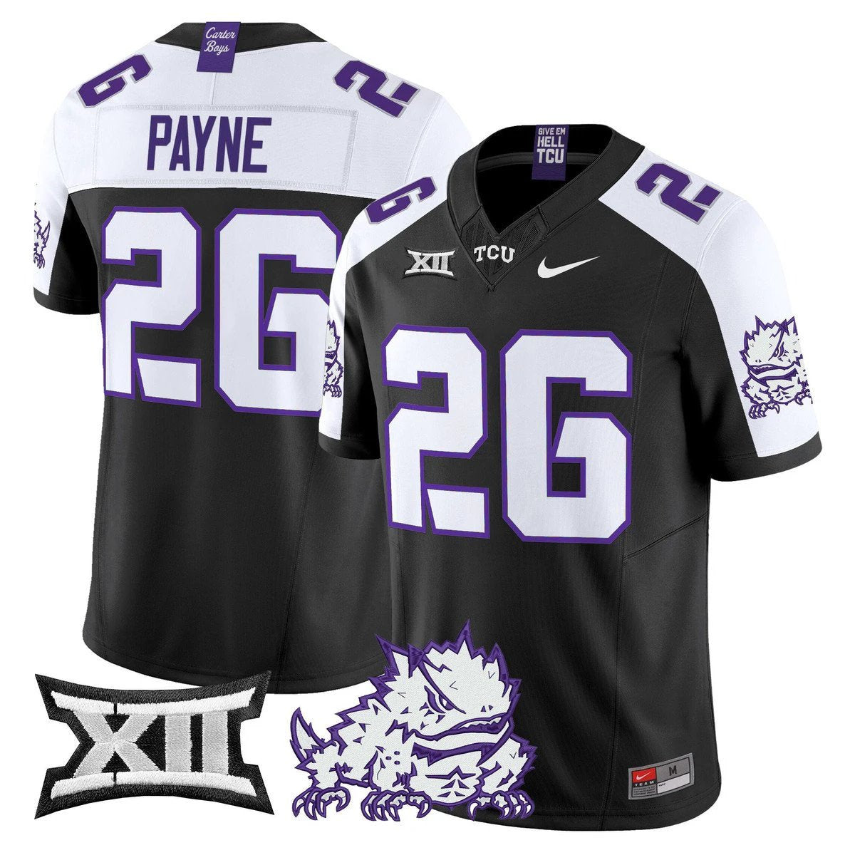 Jeremy Payne Jersey #26 TCU Horned Frogs 2025 Vapor Limited Stitched Black Alter by My Store NCAA Football Jerseys