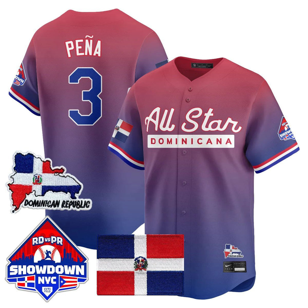 Jeremy Peña Jersey #3 Dominican Republic Baseball All-Star 2025 Red Limited by My Store