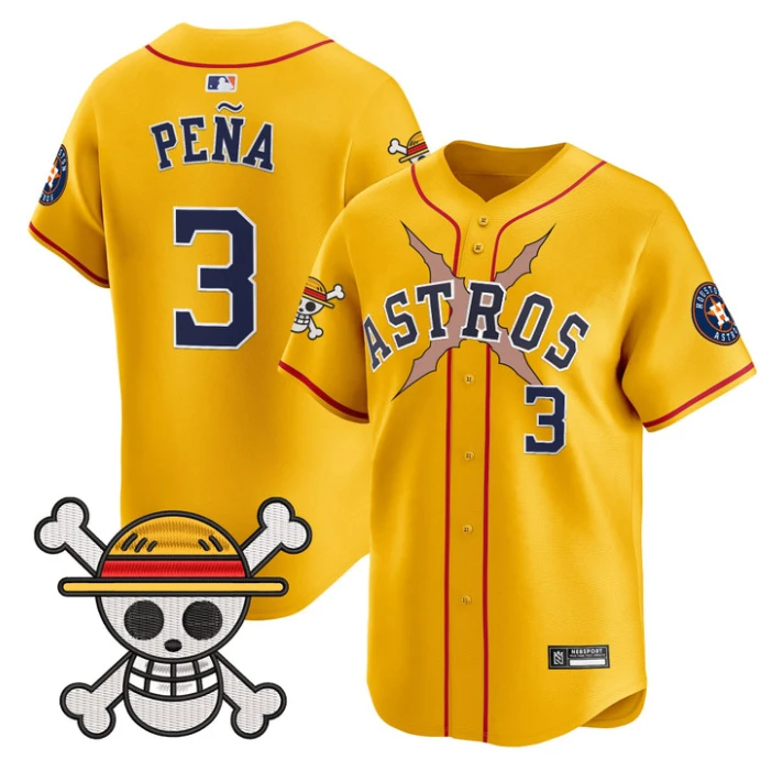 Jeremy Pena Jersey #3 Houston Astros One Piece 2025 Limited Stitched Gold by My Store