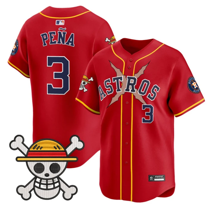 Jeremy Pena Jersey #3 Houston Astros One Piece 2025 Limited Stitched Red by My Store