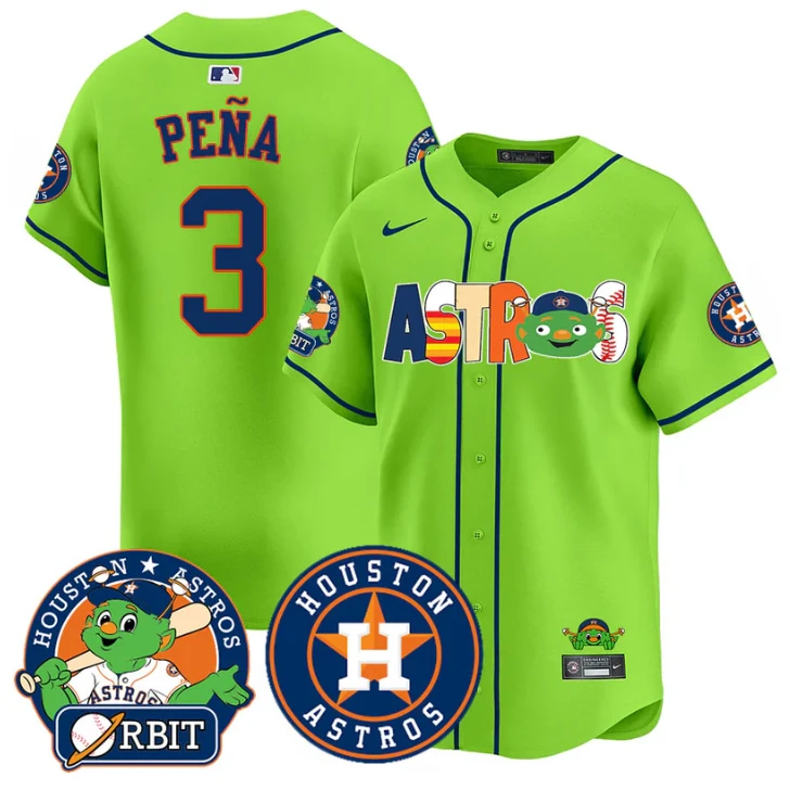 Jeremy Pena Jersey #3 Houston Astros Orbit Vapor Premier Limited Stitched Green by My Store